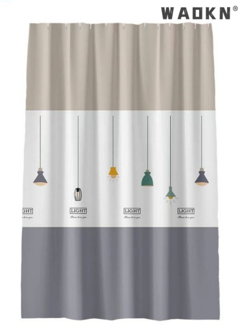 WAOKN - Bathroom Shower Curtain Premium PEVA, Waterproof Plastic Shower Curtain for Bathroom Clearance, Non toxic and Mildew resistant Shower Curtain, 180×200cm , Soft Drape Washable Shower Curtain - Image 1