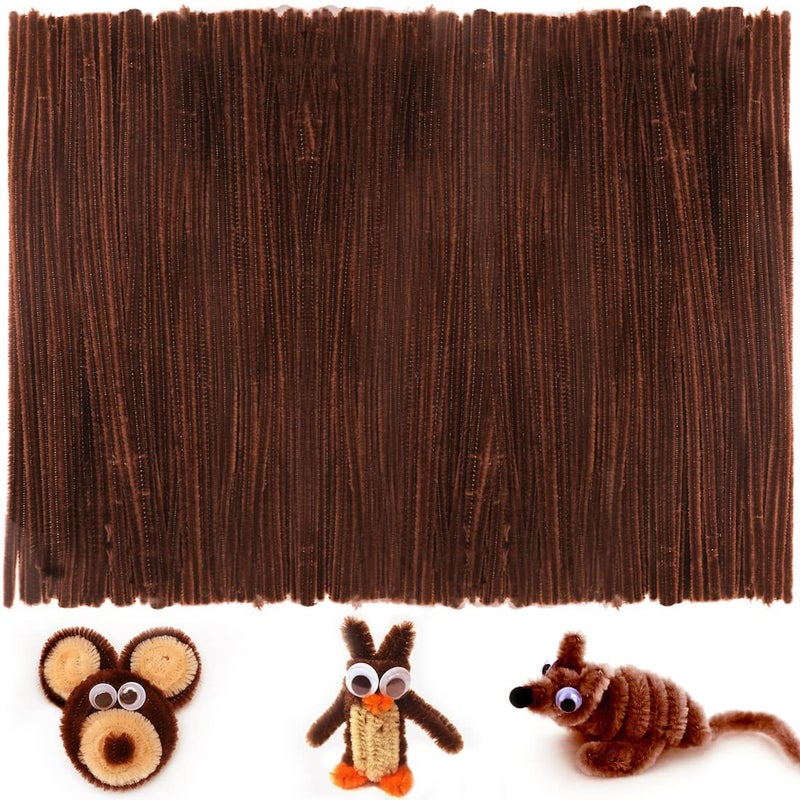 IOOLEEM Iooleem 200pcs Brown Pipe Cleaners, Chenille Stems, Pipe Cleaners for Crafts, Pipe Cleaner Crafts, Art and Craft Supplies.  - Image 1