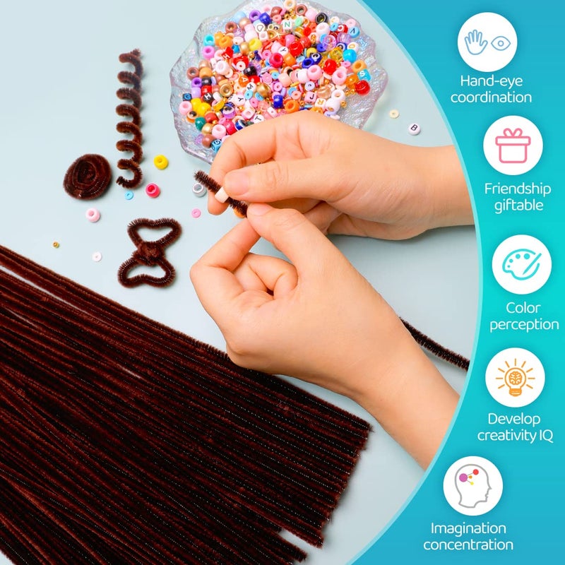 IOOLEEM Iooleem 200pcs Brown Pipe Cleaners, Chenille Stems, Pipe Cleaners for Crafts, Pipe Cleaner Crafts, Art and Craft Supplies.  - Image 3