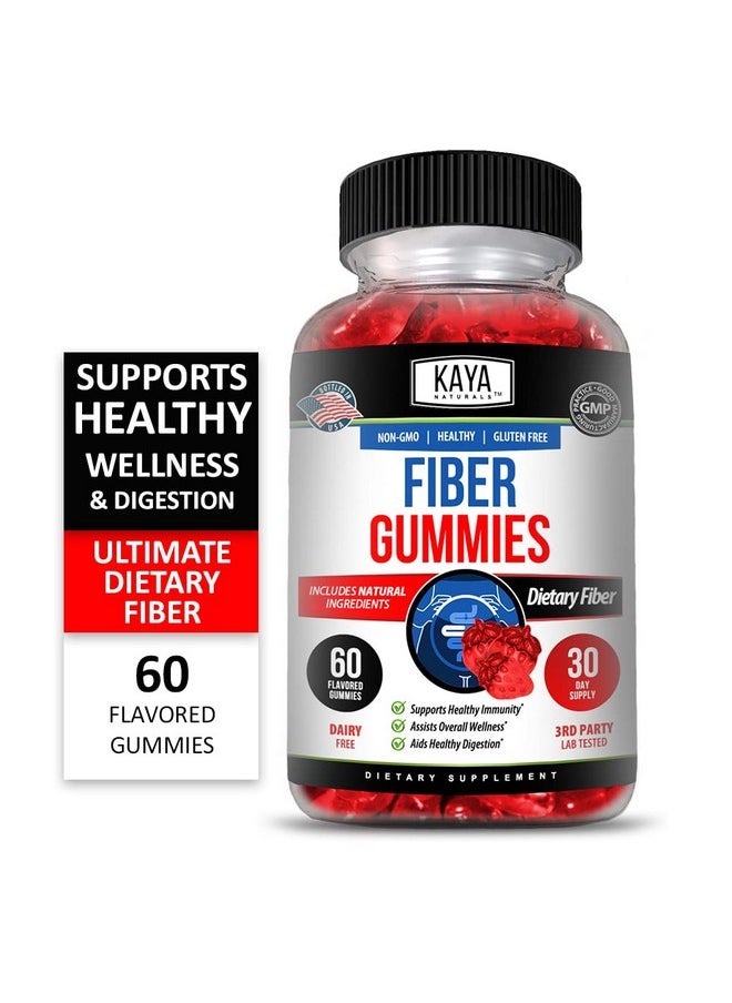 Kaya Naturals - Fiber Gummies (60 Gummies) ; Adult Dietary Fiber For Men And Women ; High Fiber Supplement Gummies For Digestive Health ; Immunity Boost And Gut Health Supplements For Women And Men - Image 1