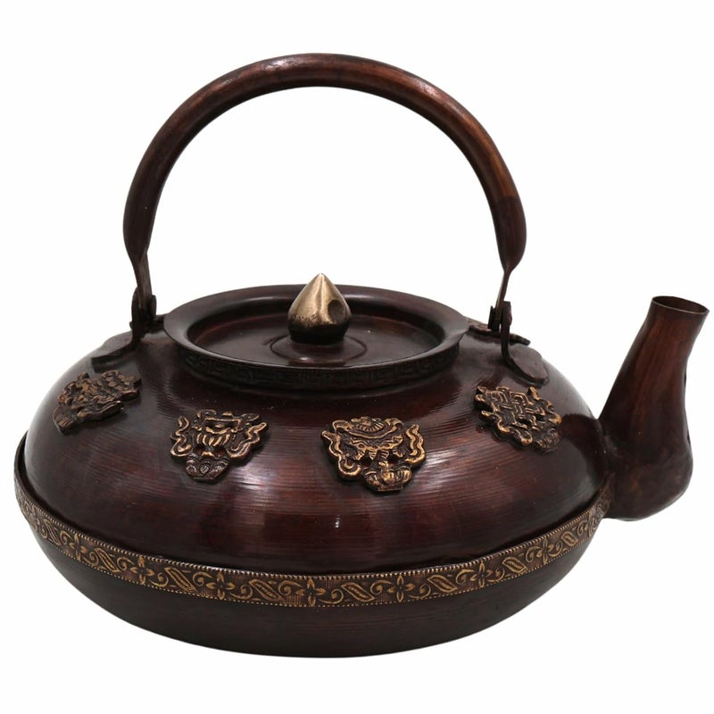 Bhunes Bhunes Brass Surahi Kettles Vintage Ewer Pitcher Pot Jug Handcrafted Decorative Gift Home Dcor Capacity 400MlBrown 6 Inch 1 Piece  - Image 2