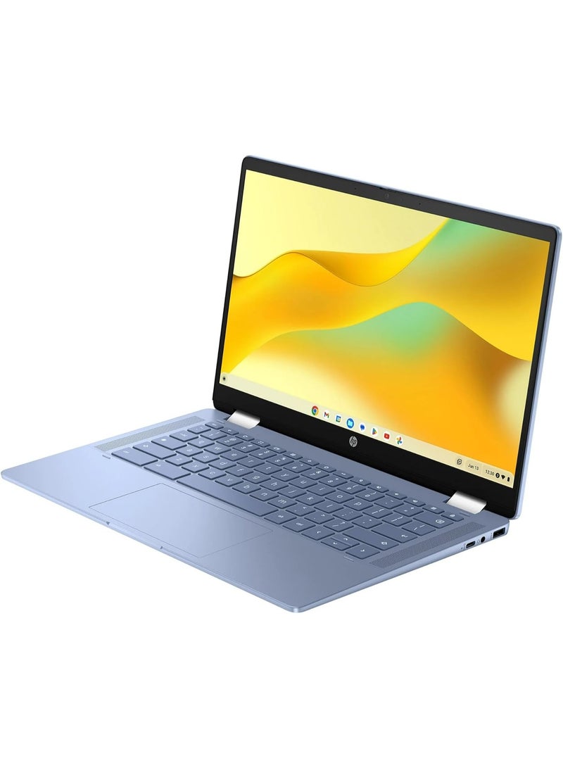 HP Chromebook x360 14b 2-in-1 14" Touch-Screen Chromebook Laptop - Intel Processor N100 2023 - 4GB Memory - 64GB eMMC - Sky Blue English Sky Blue - Image 3