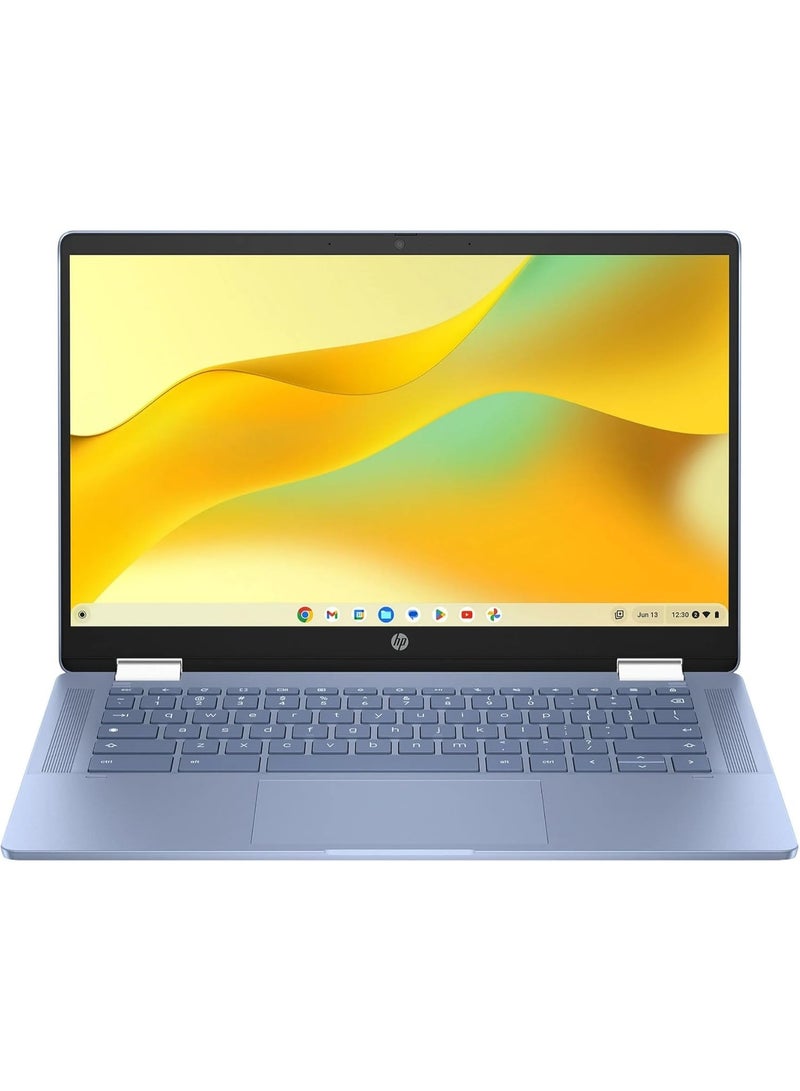 HP Chromebook x360 14b 2-in-1 14" Touch-Screen Chromebook Laptop - Intel Processor N100 2023 - 4GB Memory - 64GB eMMC - Sky Blue English Sky Blue - Image 1