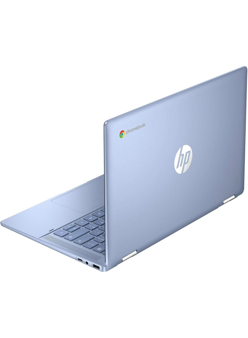 HP Chromebook x360 14b 2-in-1 14" Touch-Screen Chromebook Laptop - Intel Processor N100 2023 - 4GB Memory - 64GB eMMC - Sky Blue English Sky Blue - Image 4
