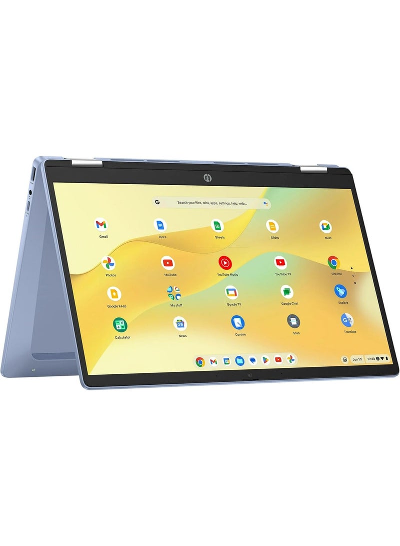 HP Chromebook x360 14b 2-in-1 14" Touch-Screen Chromebook Laptop - Intel Processor N100 2023 - 4GB Memory - 64GB eMMC - Sky Blue English Sky Blue - Image 2
