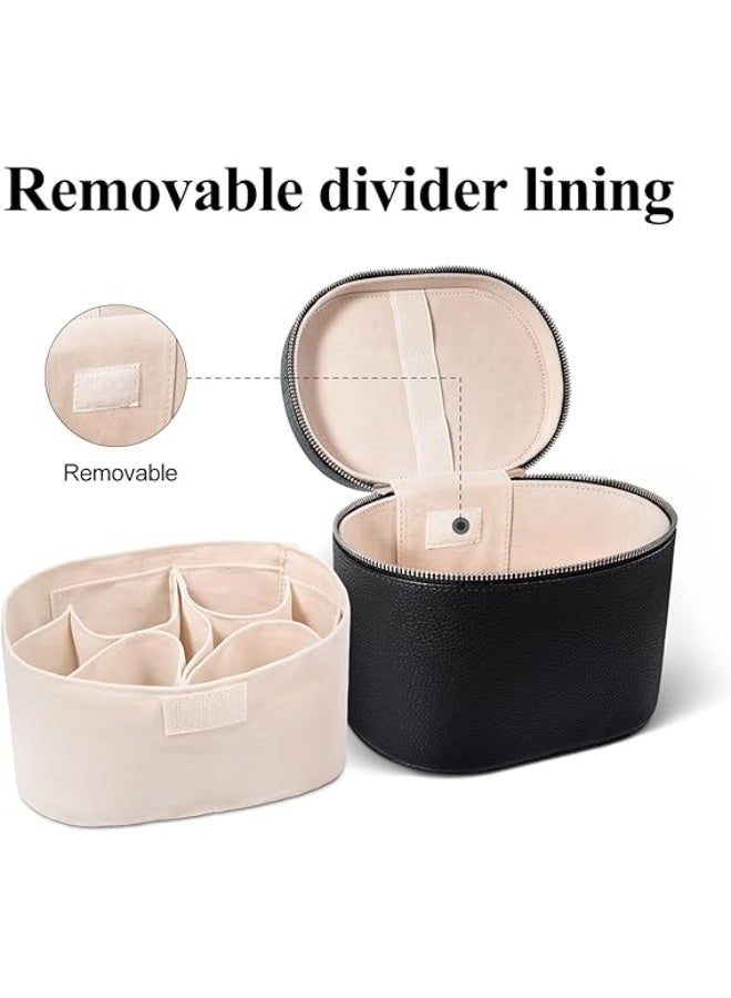 Makeup Bag Travel Makeup Bag with Compartments and Handle Portable Toiletry Bag for Women - Image 3