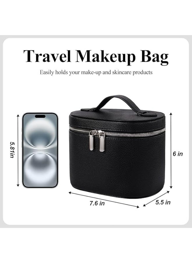 Makeup Bag Travel Makeup Bag with Compartments and Handle Portable Toiletry Bag for Women - Image 2