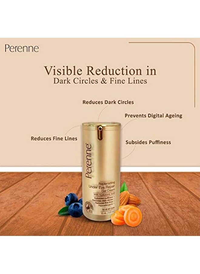 PERENNE Replenishing Under Eye Repair Gel Cream With Hyaluronic Acid For Digital Ageing Reduce Puffiness Fine Lines And Dark Circles|For Men And Women| All Skin Types(15Ml) - Image 4