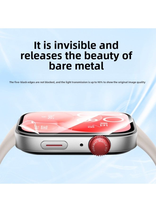 For Huawei Watch Fit 3 Film PMMA Composite Hot Bending Full Screen TPU Hydraulic HD Protective Watch Film-Color:TPU Blue Light Eye Protection Soft Film Two-piece-Dimensions:Huawei Fit 3 - Image 4