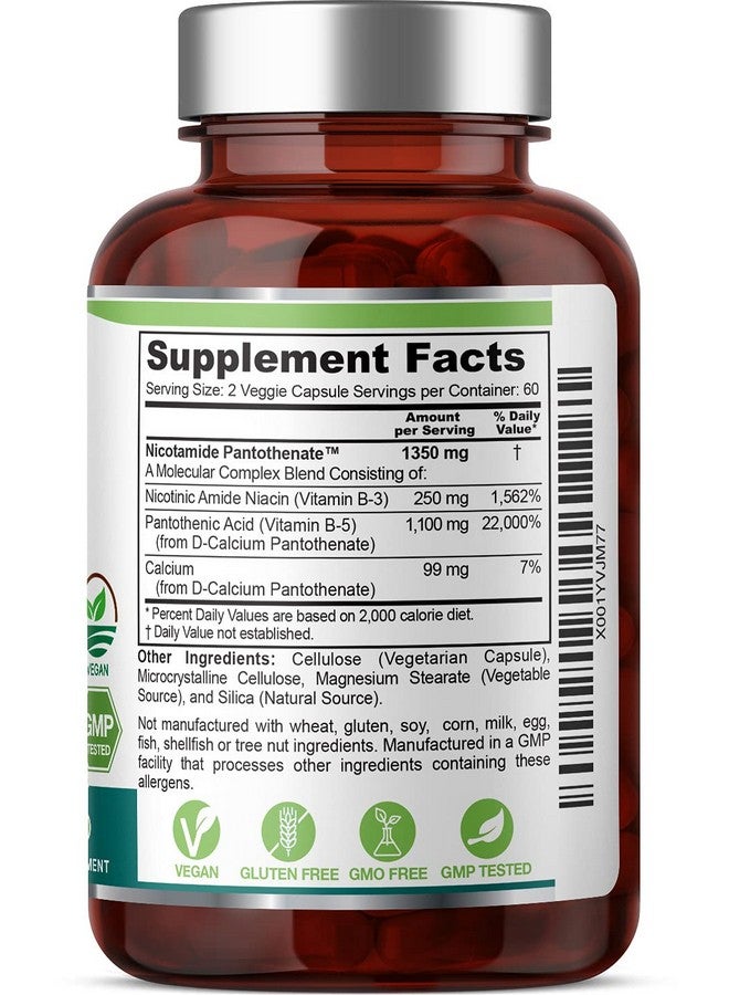 biophix B3 Nicotinamide Pantothenate 675 Mg 120 Vcaps Clear Skin Series B5 Pantothenic Acid Natural Flushfree Nicotinic Amide Niacin Supports Skin Cell Health - Image 4