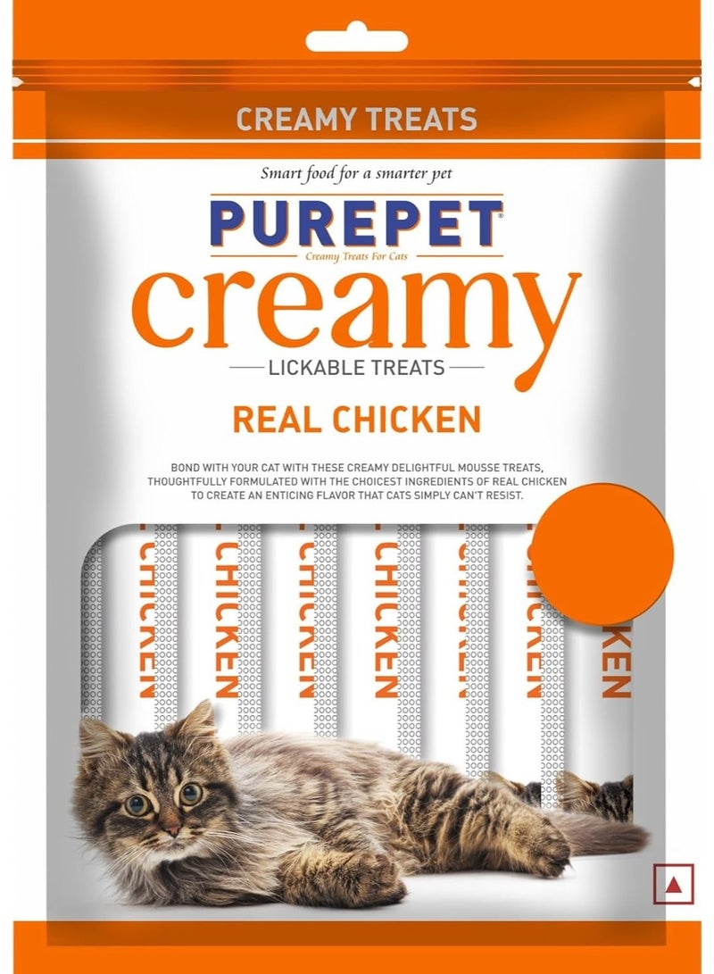PUREPET علاجات القطط الكريمية القابلة للّعق من بيوربيت، دجاج حقيقي 360 جرام - Image 1
