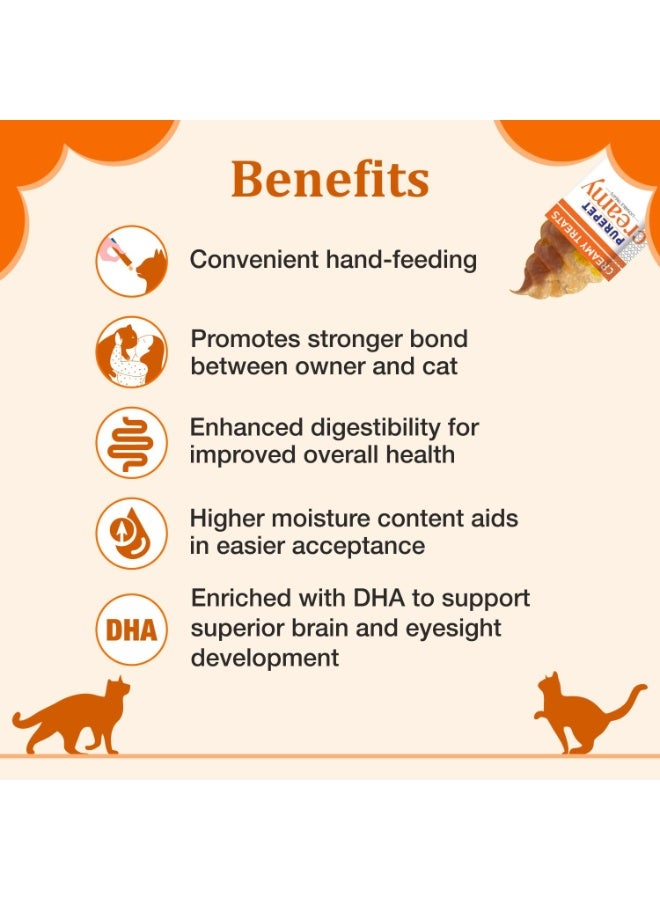 PUREPET علاجات القطط الكريمية القابلة للّعق من بيوربيت، دجاج حقيقي 360 جرام - Image 3