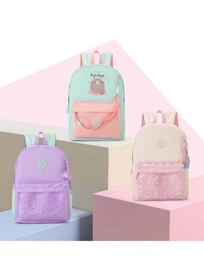 Eazy Kids Personalized 16.5” School Backpack with Laptop Compartment – Lightweight Design, Purrfect Dreams - Image 2