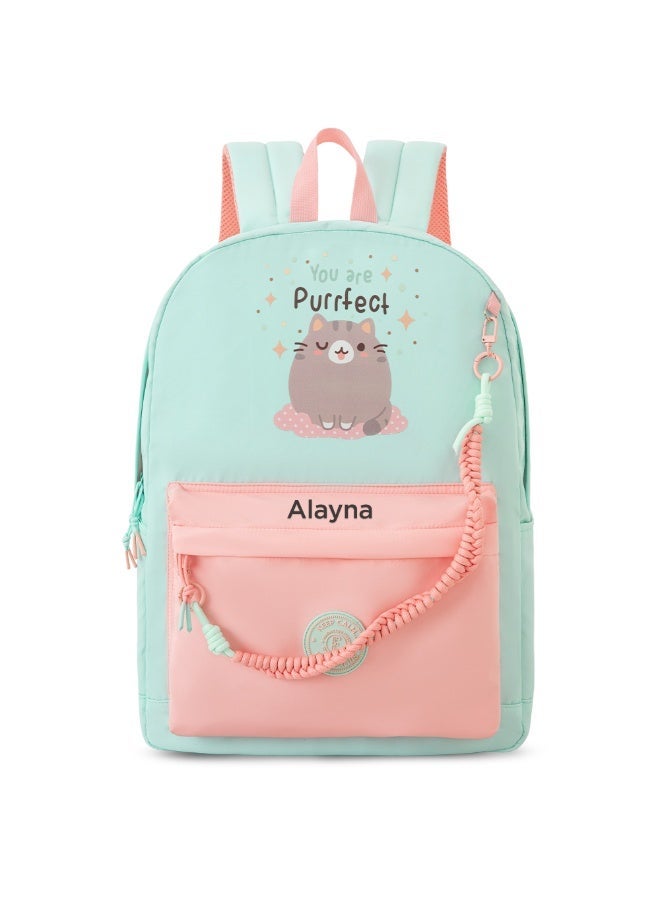 Eazy Kids Personalized 16.5” School Backpack with Laptop Compartment – Lightweight Design, Purrfect Dreams - Image 5