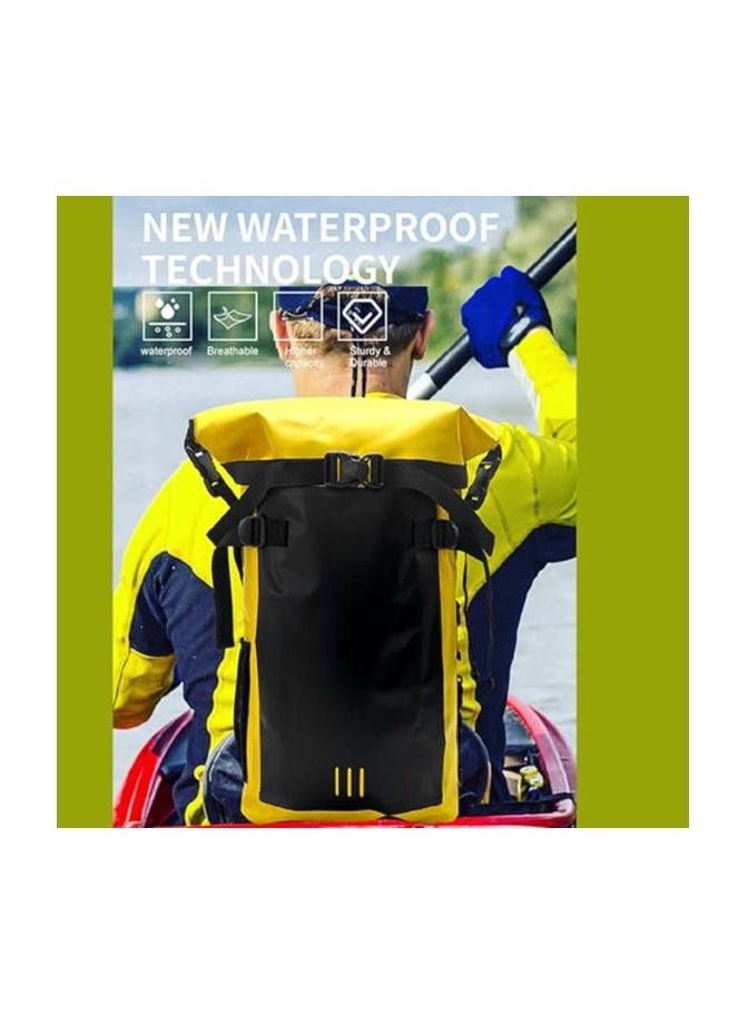 Generic 30L Large Capacity Waterproof Backpack - Outdoor PVC Backpack for River Tracing, Swimming, Drifting, Beach Surfing, Fishing  - Image 4