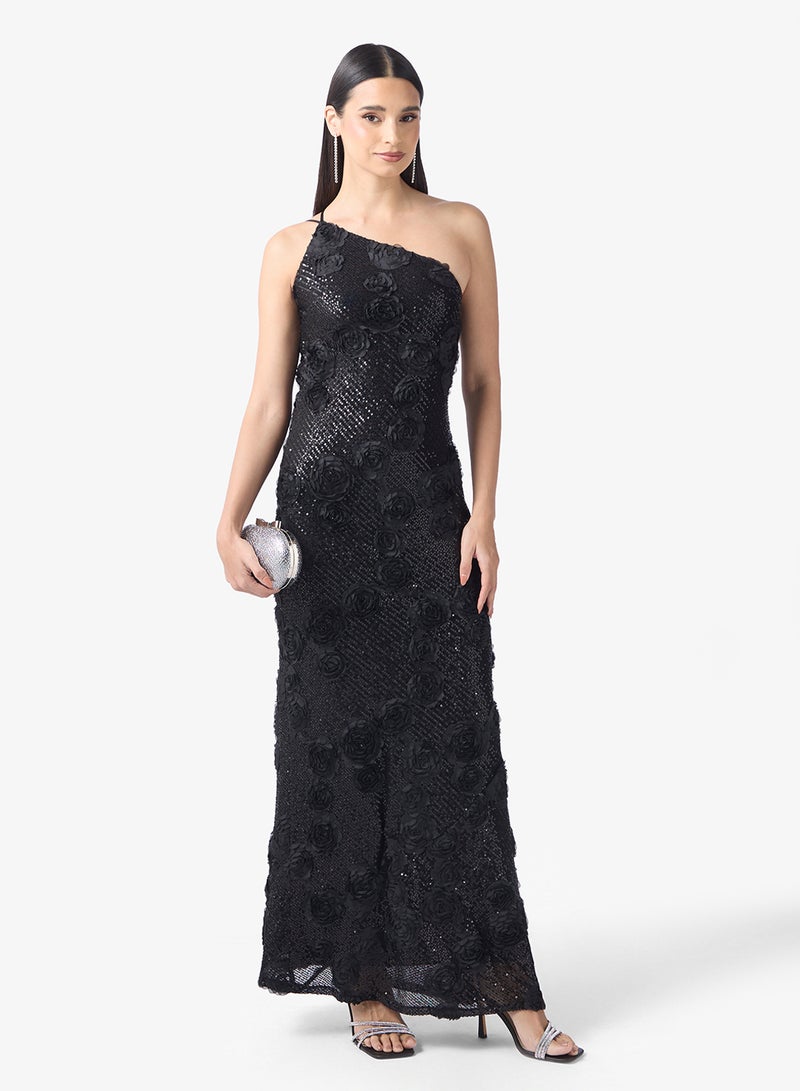 TFNC Sequin One Shoulder Maxi Dress - Image 1