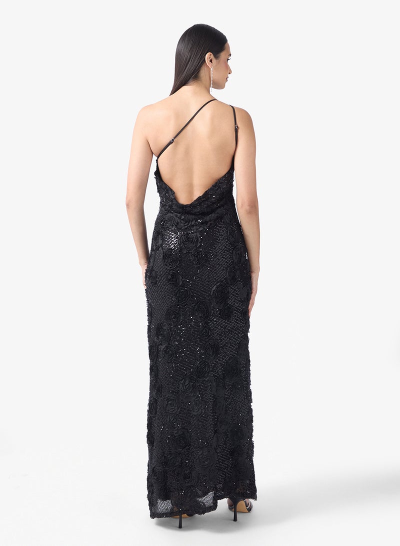 TFNC Sequin One Shoulder Maxi Dress - Image 2