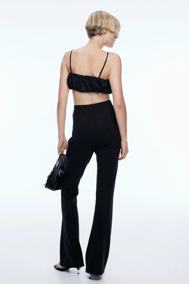 H&M Button-Detail Flared Leggings