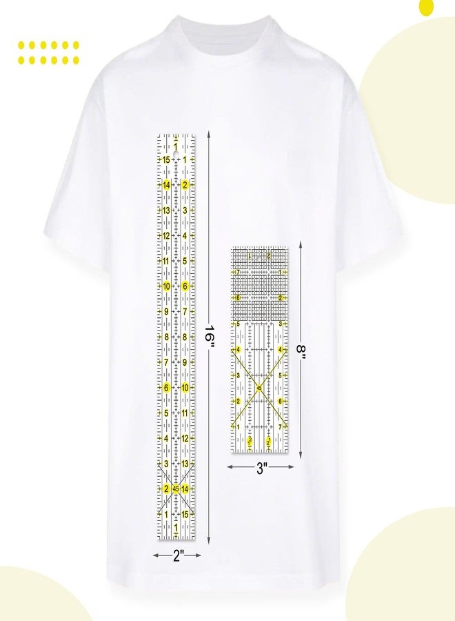 VPVPV Acrylic Quilters Ruler, Sewing Ruler, 8 Piece Quilting Rulers, Non Slip Rings 25 Pieces (6"x17",3"x17",2"x16",1.5"x12",1"x12",1"x6",6"x3")。 - Image 4