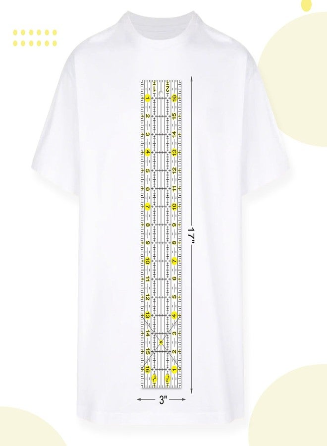 VPVPV Acrylic Quilters Ruler, Sewing Ruler, 8 Piece Quilting Rulers, Non Slip Rings 25 Pieces (6"x17",3"x17",2"x16",1.5"x12",1"x12",1"x6",6"x3")。 - Image 3