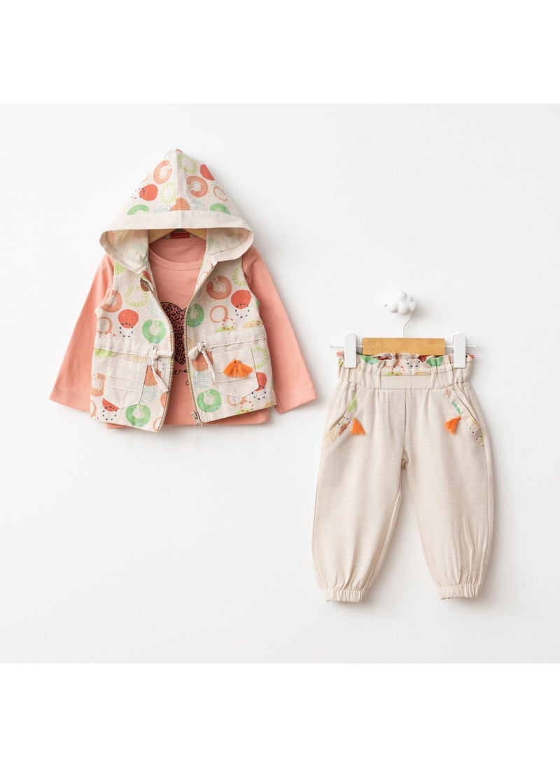 FOR MY BABY Baby Fou Dotted Linen Vest Set  - Image 1