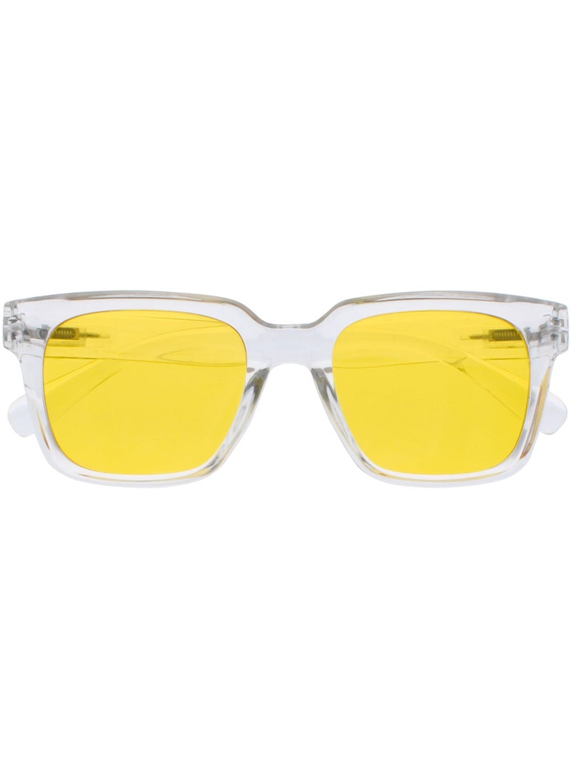 OPULIZE ERA Blue Light Glasses for Women Men, Oversized Frame with Yellow Polarised Lens and UV400 Protection, Anti-Reflective & Anti-Glare, Outdoor & Driving Glasses, Clear (Pack of 1) - Image 1