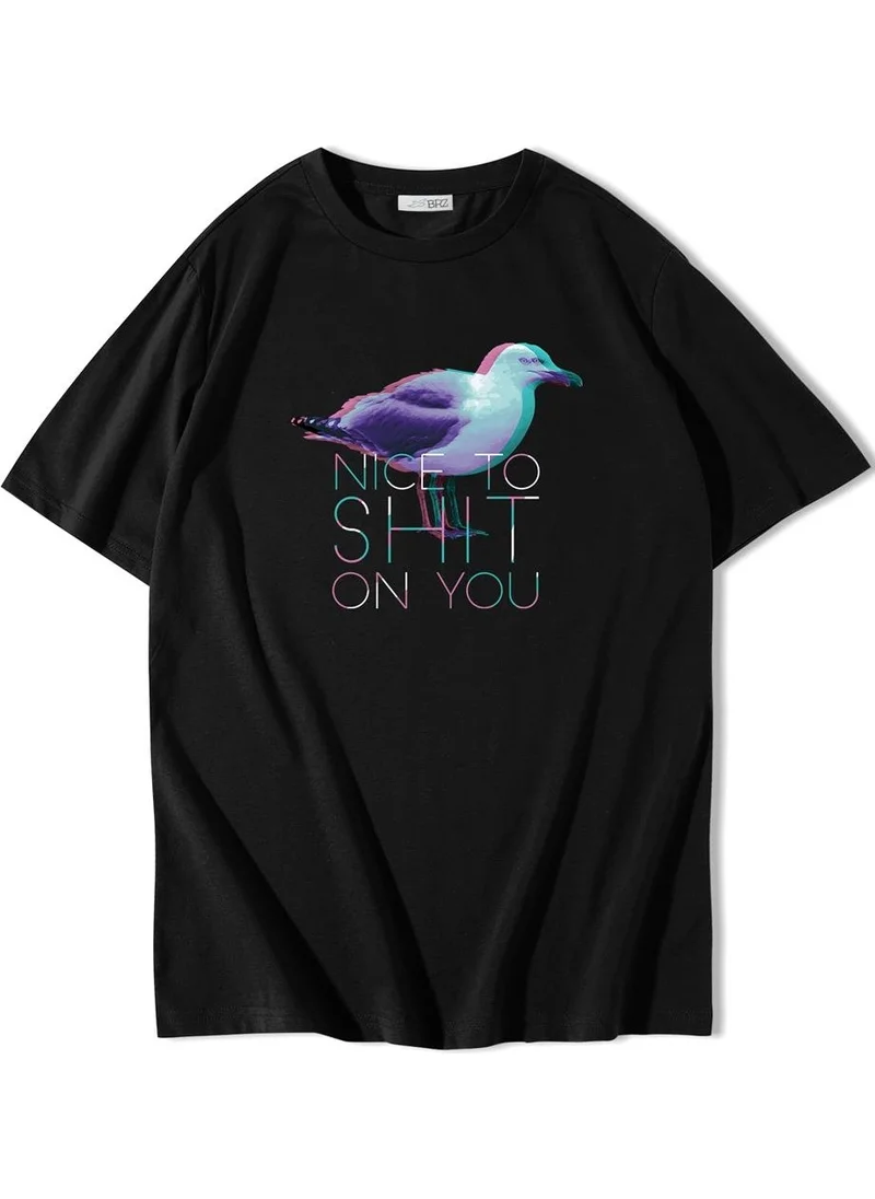 BRZ Collection Unisex Oversize Seagull Nice To Sht T-Shirt