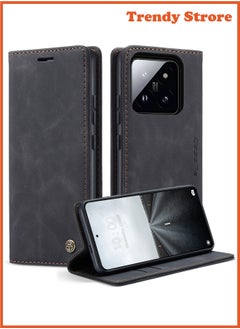CaseMe For Xiaomi 14T Pro Cover, Magnetic Adsorption Full Body Shockproof Protective Flip Cover, PU Leather Hidden Stand Wallet Case  - Image 1