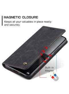CaseMe For Xiaomi 14T Pro Cover, Magnetic Adsorption Full Body Shockproof Protective Flip Cover, PU Leather Hidden Stand Wallet Case  - Image 3