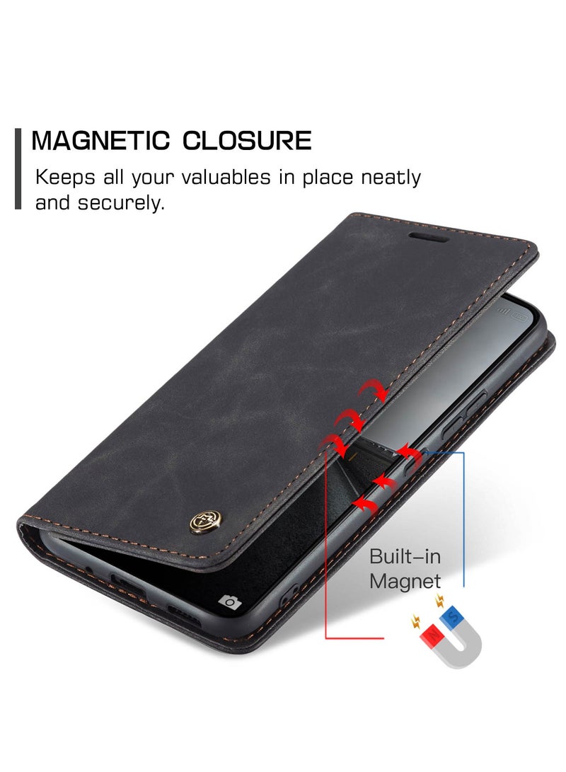 CaseMe For Xiaomi 14T Pro Cover, Magnetic Adsorption Full Body Shockproof Protective Flip Cover, PU Leather Hidden Stand Wallet Case - Image 3