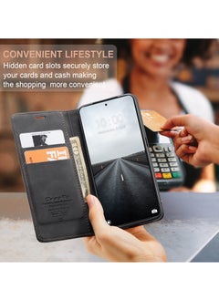 CaseMe For Xiaomi 14T Pro Cover, Magnetic Adsorption Full Body Shockproof Protective Flip Cover, PU Leather Hidden Stand Wallet Case  - Image 4