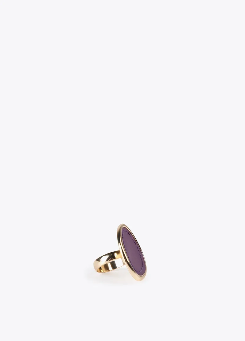 Lola Casademunt Gold Ring With Faux Leather