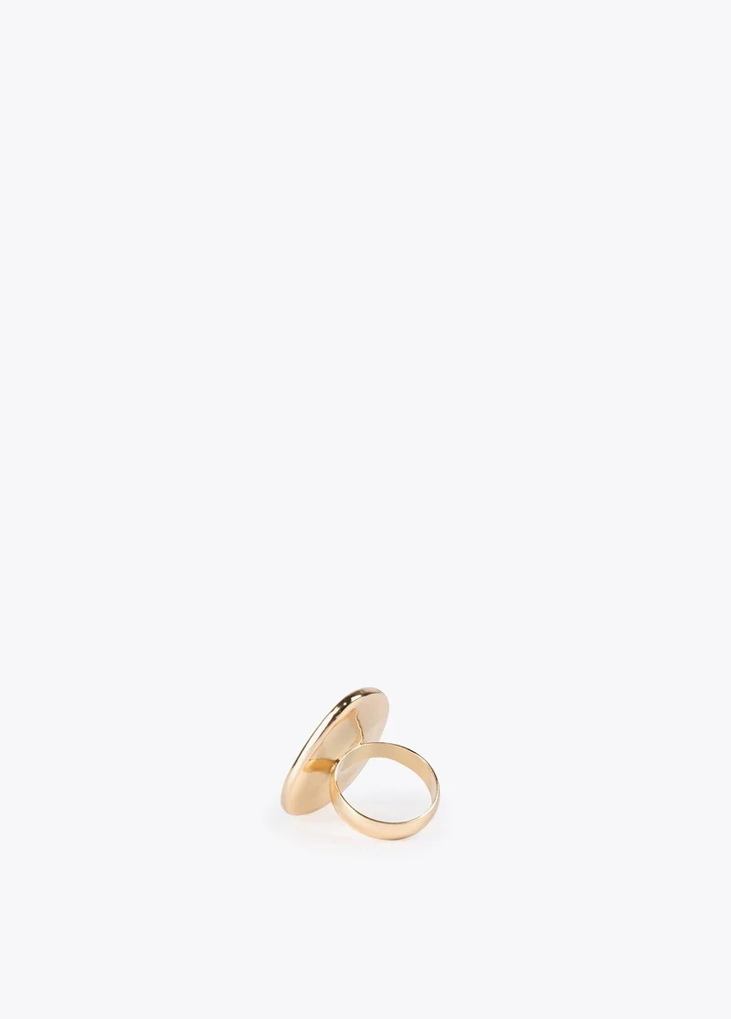 Lola Casademunt Gold Ring With Faux Leather