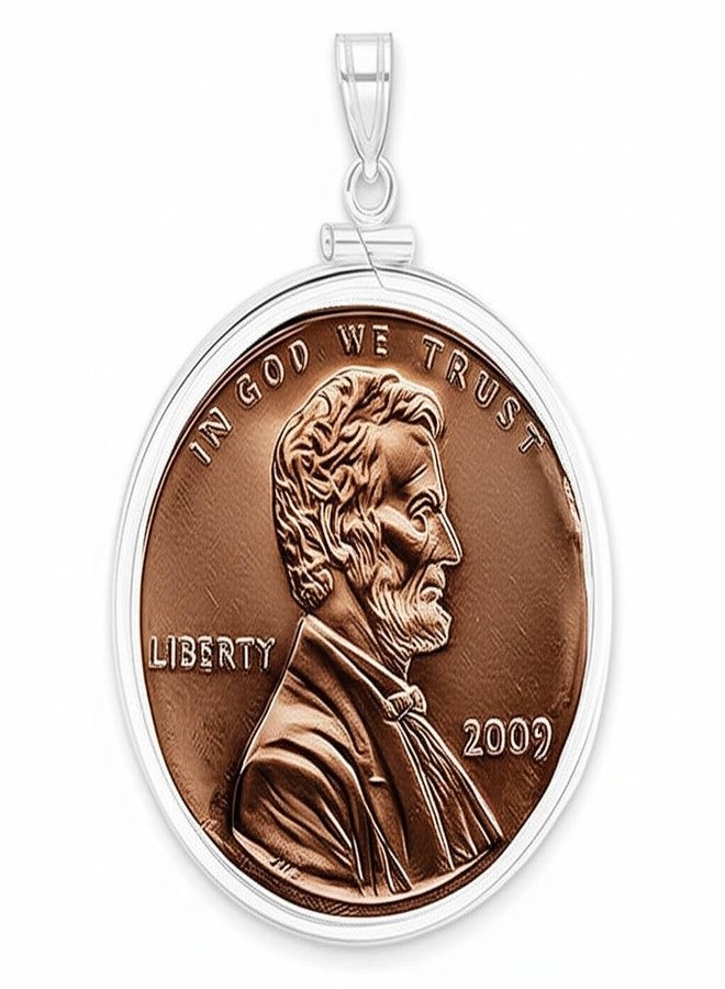 Bedrock Jewelry Sterling Silver Penny Coin Bezel, 19 x 1.5 mm, Pendant Bezel, Charm Pendant, /coin is not includet/, Made in the USA - Image 1