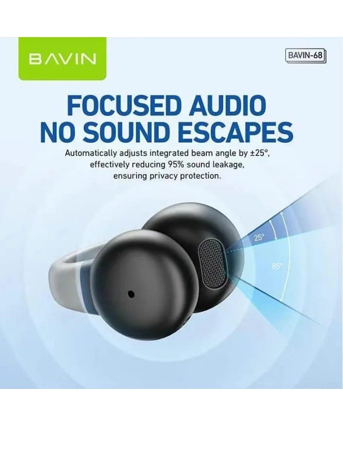 Bavin BA68 TWS Bluetooth 5.3V Earcuffs Bone Conduction Headset Bluetooth Earbuds - Image 2