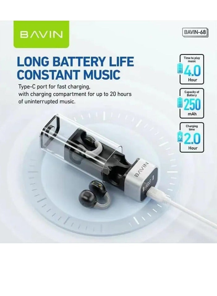 Bavin BA68 TWS Bluetooth 5.3V Earcuffs Bone Conduction Headset Bluetooth Earbuds - Image 3