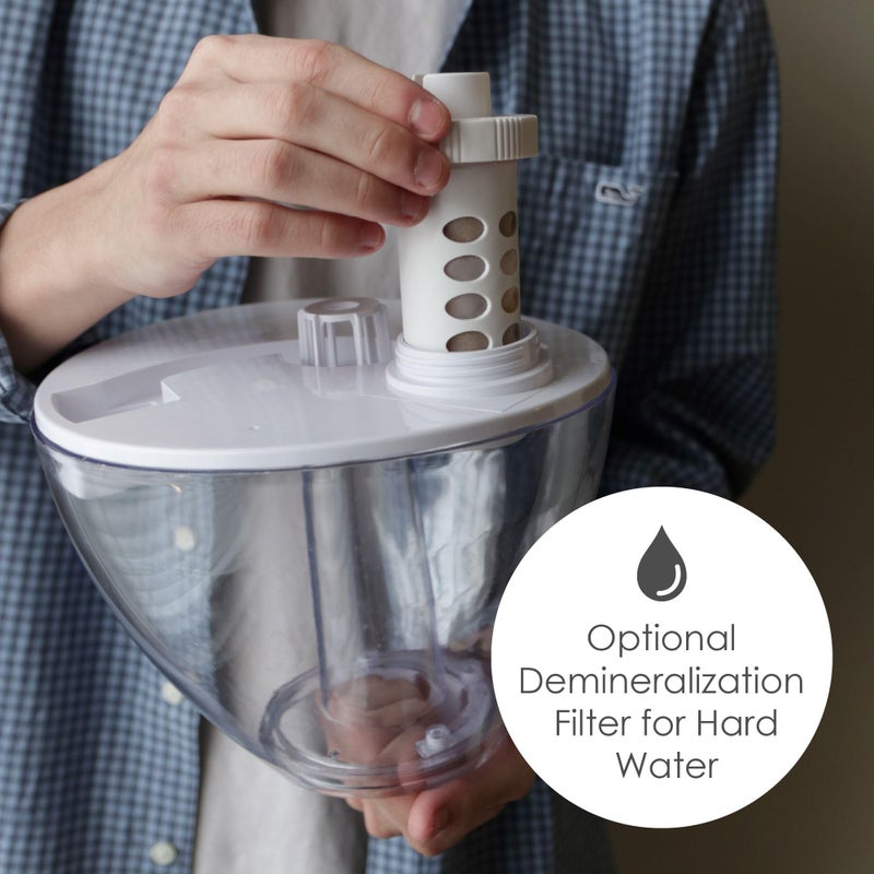 Crane White Teardrop Ultrasonic Cool Mist Humidifier, 1 Gallon Auto Shut-Off for Large Room, Baby Nursery, Bedroom Office, Clear & White - Image 5