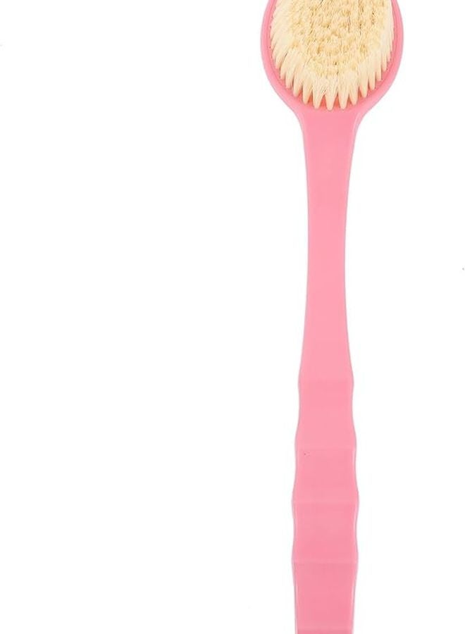 Pink Handle Long Bath Brush Back Scrubber Body Exfoliating Shower Brush For Skin Massage - Image 1