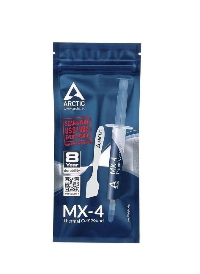 Generic - MX-4 CPU Grease, 4g High Thermal Grease, Improved Thermal Diffusion Efficiency for CPU/GPU, Low Thermal Resistance, Low Viscosity, Long Term Non-Cure, Non-Conductive, - Image 1