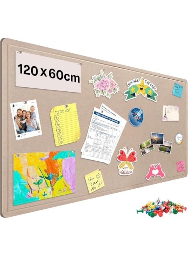 Arabest Foldable Large Felt Bulletin Board, Folding Cork Board Alternative, Cork Board Alternative for Wall, Decorative Picture Framed Display Board with 20 Rose Pins,(60*120cm) - Image 1