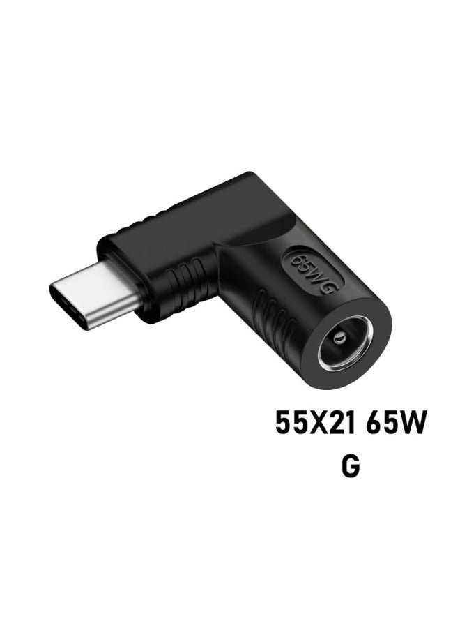 DC Round Mouth To Typec Charging Converter DC Adapter Is Suitable For Lenovo HP Dell Asus Acer-Color:G.5.5X2.1