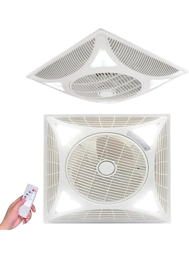 مروحة سقفية وينتكس 60 × 60 سم مزودة بإضاءة LED وجهاز تحكم عن بُعد، مقاس 14 بوصة
