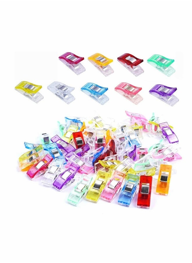 100 Pcs Multipurpose Sewing Clips, Premium Quilting Clips, Assorted Random Colors Sewing Fabric Clips for Sewing Supplies Quilting Accessories Crafting Tools