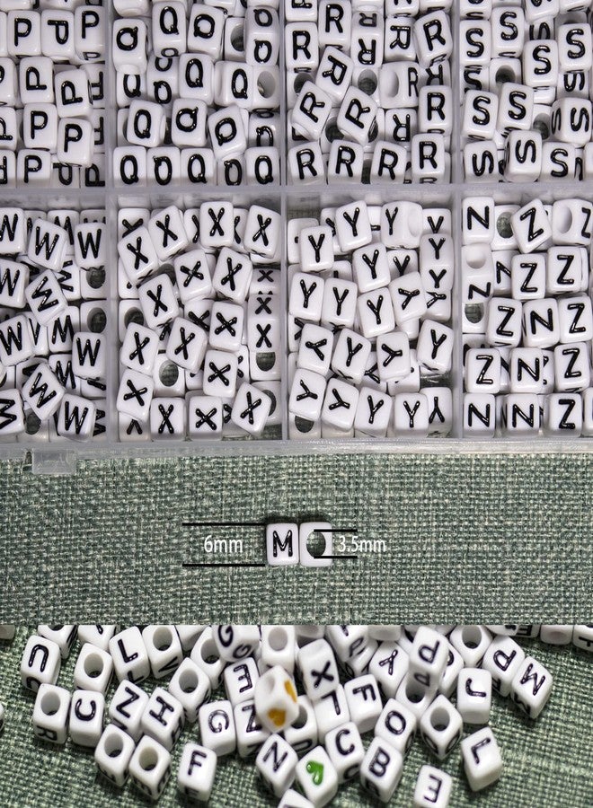 MELIUS Acrylic Square Letter Beads, 1120Pcs 6x6mm in Alphabetical Order A-Z with Numbers Colorful Hearts Cube Beads for Jewelry Making, DIY Necklaces, Key Chains, Bracelets - Image 3