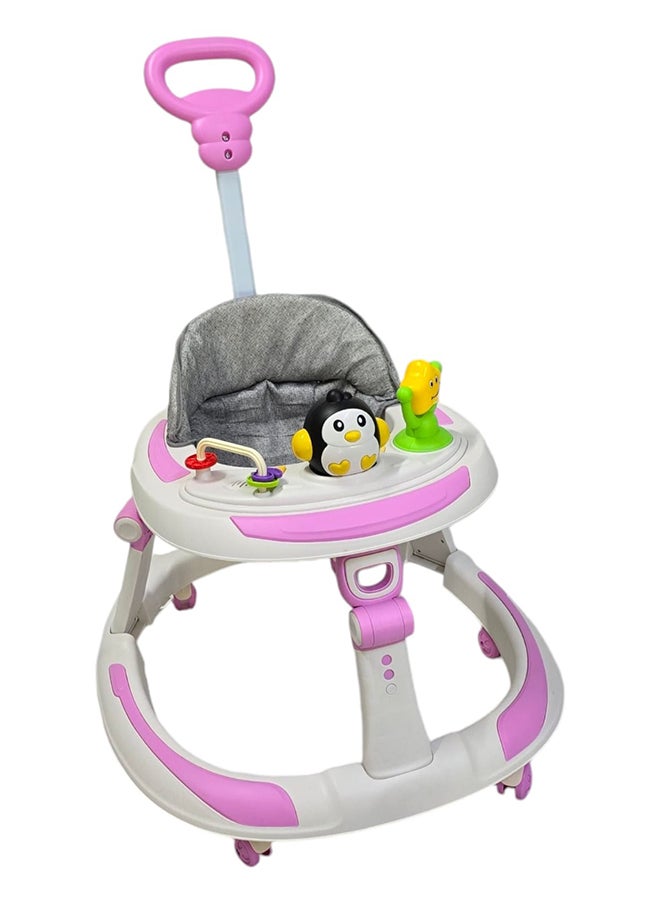 BABYCARA Baby Walker With Parental Handle Anti-Rollover Folding With Music, 6 - 18 Months  - Image 1