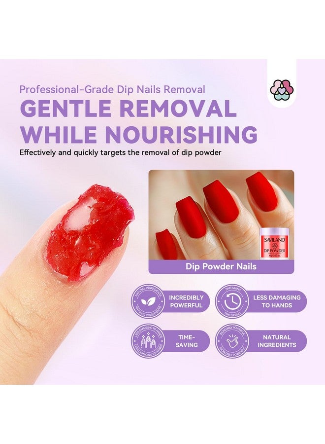 SAVILAND Dip Powder Remover 2 Pcs: Professional Dip Nail Remover Kit Gentle & Safe Remove Dip Nails With Cuticle Oil Nail File Tools Gel Polish Remover No Need Soaking Or Wrapping 0.5 Floz Home Use - Image 3