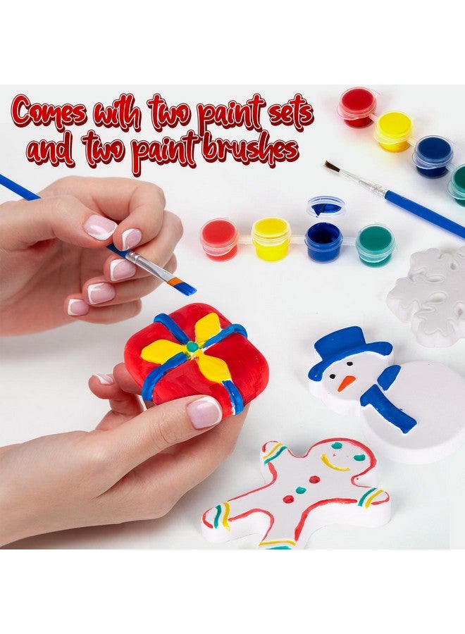 ArtCreativity مجموعة طلاء السيراميك لعيد الميلاد من آرت كرييتيفيتي للأطفال - 6 تماثيل سيراميك، 2 مجموعة طلاء، و2 فرشاة - حرف طلاء عيد الميلاد DIY للأطفال من 3 إلى 8 سنوات - مجموعة نشاط الطلاء للأطفال - Image 3