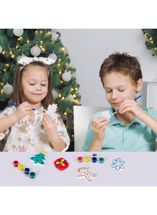 ArtCreativity مجموعة طلاء السيراميك لعيد الميلاد من آرت كرييتيفيتي للأطفال - 6 تماثيل سيراميك، 2 مجموعة طلاء، و2 فرشاة - حرف طلاء عيد الميلاد DIY للأطفال من 3 إلى 8 سنوات - مجموعة نشاط الطلاء للأطفال - Image 5