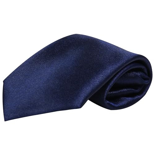 RR DESIGN Kids Tie for Boys Adjustable Satin Neck Tie Youth Child Toddler Necktie Wedding Graduation School Uniform Free Size Age (Plain Navy Blue, 6-14 Years) - Image 4