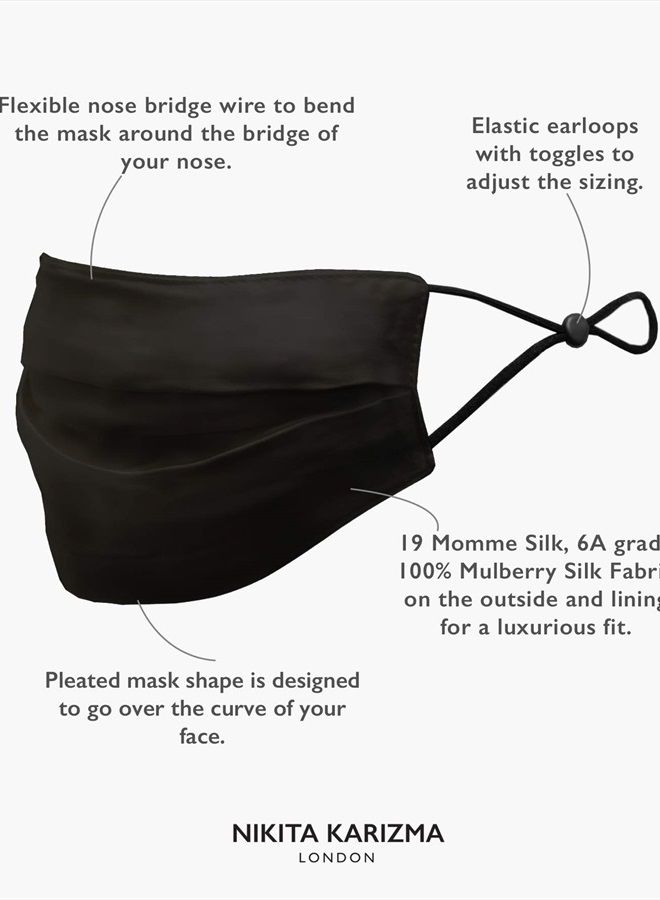 KARIZMA Beverly Hills Silk Face Mask 3 Pack Collection. Neutrals Fashionable Designer Face Mask for Women. Washable Fabric Face Mask Reusable Facemask. 19 Momme Real Mulberry Silk Masks, Luxury Fashio  - Image 3